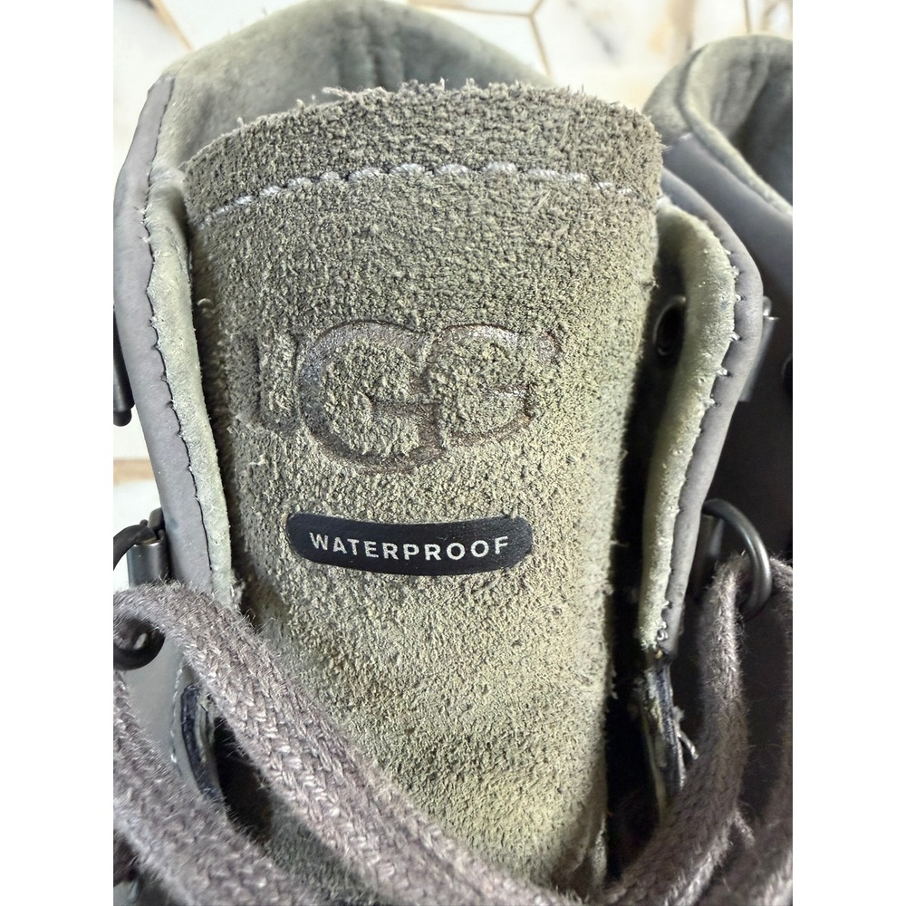 UGG Hoyt Waterproof High Top Sneaker Mens 9.5 Grey Leather Suede 1012615 - Picture 4 of 10